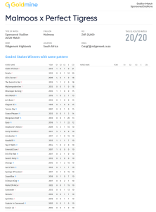 G1 Pedigree - Malmoos x Perfect Tigress