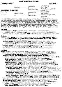 Pedigree - Lot 109