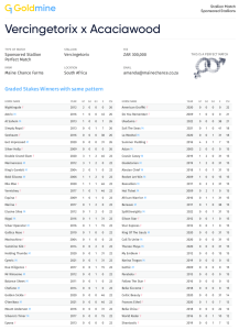 G1 Pedigree - Vercingetorix x Acaciawood